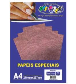 Feltro a4 vermelho 30g 10 folhas Off Paper