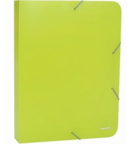 Pasta A4 40mm com elástico verde limão neon A40 Plascony