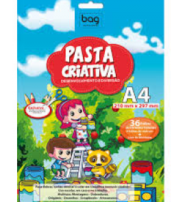 Pasta criativa cartolina d face 9 cores 36 folhas Bahia artes graficas