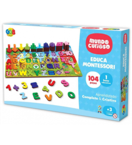 Jogo de encaixe alfabeto/números/formas/sinais 104 peças Ggb Plast