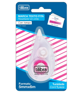 Marcador de texto fita 5mmx6m rosa Tilibra