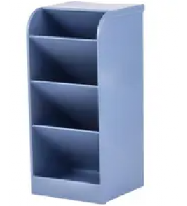 Porta objeto diagonal com 4 divisórias azul pastel Maxcril/Waleu