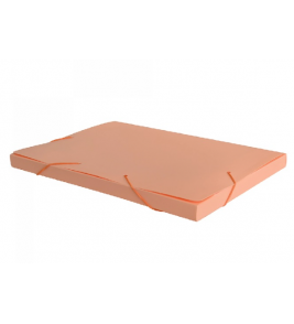 Pasta oficio 20mm com elástico laranja pastel Acp