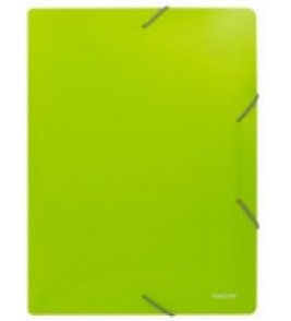 Pasta A4 20mm com elástico verde limão neon A20 Plascony