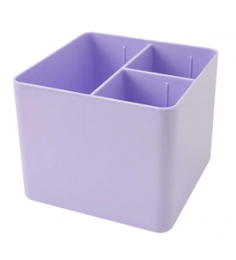 Porta objeto quadrado com 3 divisórias lilás pastel Dello