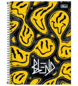 Caderno espiral capa dura 10 matérias 160 folhas hype universitário Tilibra