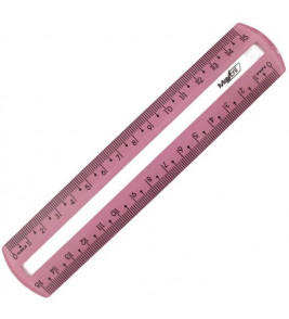 Régua 15cm transparente com guia de leitura cores Maxcril/Waleu