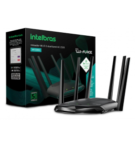Roteador 4p wireless gigabit com 6 antenas w5-2100g Intelbras