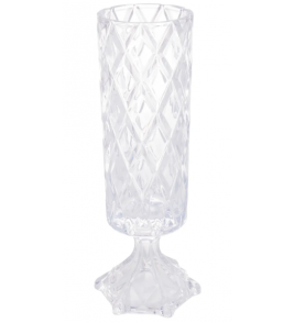 Vaso cristal com pé deli diamond 12,5x41cm Lyor