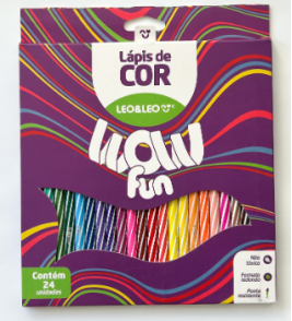 Lápis de cor 24 cores wow redondo Leo e Leo
