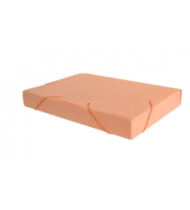 Pasta oficio 40mm com elástico laranja pastel Acp