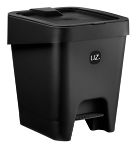 Lixeira plástica com pedal slim 8 litros preto Uz