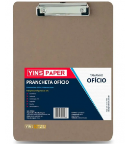 Prancheta mdf a4 com clip metal Yins Paper