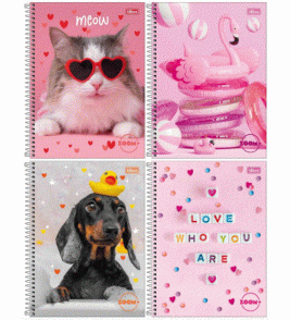 Caderno espiral capa dura 12 matérias 240 folhas zoom+ feminino universitário Tilibra