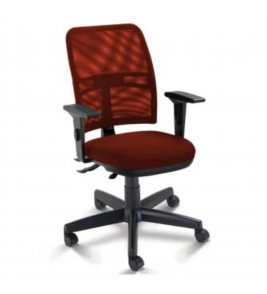 Cadeira giratória secretária executiva com regulagem tela/tecido marrom 16003SRE Cavaletti.