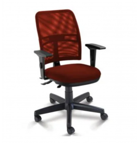 Cadeira giratória secretária executiva com regulagem tela/tecido marrom 16003SRE Cavaletti.