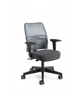 Cadeira giratória secretária executiva com regulagem tela/vinil preto 16003SRE Cavaletti.