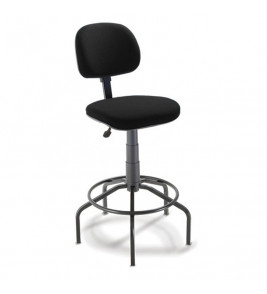 Cadeira secretária giratória caixa, regulagem de altura, com capa e aro com pés fixos, em tecido preto 4020bg Cavaletti. 