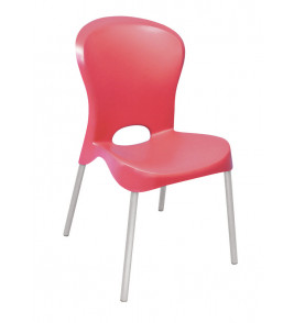 Cadeira fixa em polipropileno perna alumínio vermelha Jolie 92060 Tramontina