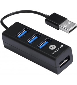 Hub USB mini 2.0 4 portas preto Bright