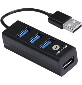 Hub USB mini 2.0 4 portas preto Bright