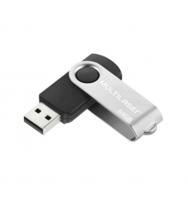 Pendrive 64gb USB Twist preto Multilaser