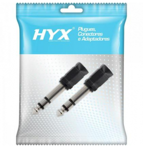 Adaptador de áudio P2 fêmea x P10 macho Preto  