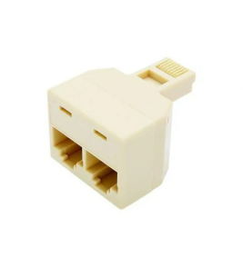 Adaptador plug jack modulador 2 RJ45 fêmea x 1 macho RJ45 Rontek