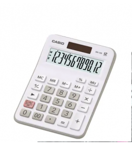 Calculadora de mesa 12 dígitos solar e bateria display grande branco MX-12B-WE Casio