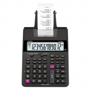 Calculadora de mesa com impressão 2 linhas por seg. 12 dígitos 150 etapas LCD preto HR-100RC-BK-B-DC Casio