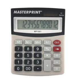 Calculadora de mesa 12 dígitos solar e bateria cinza/preto MP1061 Masterprint