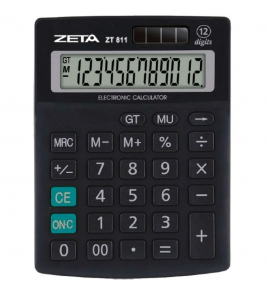 Calculadora de mesa 12 dígitos solar e bateria ZT811 Zetta 