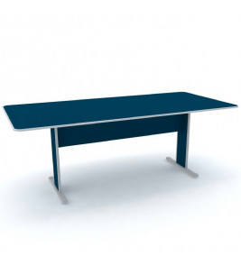 Mesa para reunião retangular 2m azul/cinza Pandin