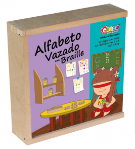 Brinquedo educativo alfabeto vazado em braille 15PCS Carlu
