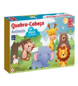 Brinquedo quebra-cabeça 9 peças animais Coluna