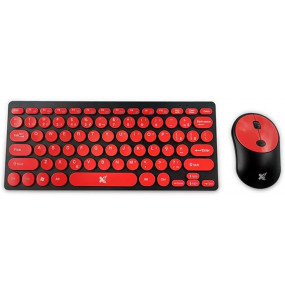 Kit mouse e teclado s/fio Freestyle V2 preto/vermelho Maxprint