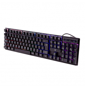 Teclado gamer com fio USB rainbow max pro preto Maxprint