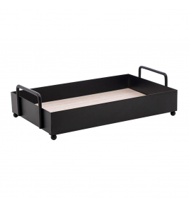 Bandeja metal e mdf retangular 21x13x6 cm preto Lyor