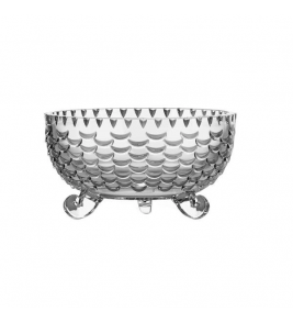 Bowl vidro diamante com pés 770ml 8x16x8.5cm Plasvale