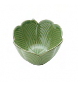 Bowl  cerâmica centro de mesa banana leaf  verde Lyor