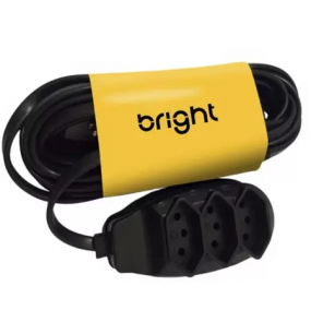 Extensão Tripolar 3 Entradas 2m 10A Preta Bright