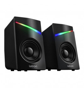 Caixa de som gamer light USB/P2 rgb 10w RMS preto Letron