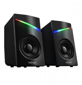 Caixa de som gamer light USB/P2 rgb 10w RMS preto Letron