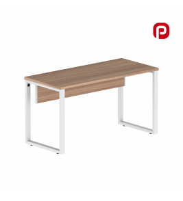 Mesa para Escritório Secretária Tubular 1,20m Noce Naturale e Branco P25TUB Pandin