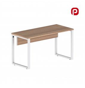 Mesa para Escritório Secretária Tubular 1,20m Noce Naturale e Branco P25TUB Pandin