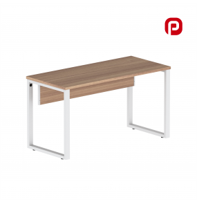 Mesa para Escritório Secretária Tubular 1,20m Noce Naturale e Branco P25TUB Pandin