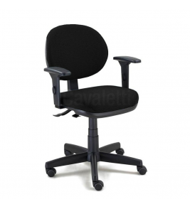 Cadeira giratória secretária executiva com regulagem e braços, poliéster preto 4064SRE Cavaletti.