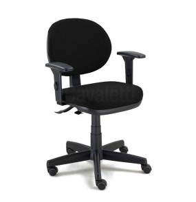 Cadeira giratória secretária com braços e regulagens, tecido preto start 4064sre Cavaletti. 