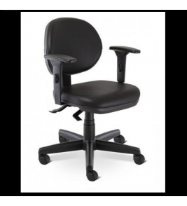 Cadeira giratória secretária com braços e regulagens, tecido em vinil preto start 4064sre Cavaletti.  