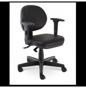 Cadeira giratória secretária com braços e regulagens, tecido em vinil preto start 4064sre Cavaletti.  